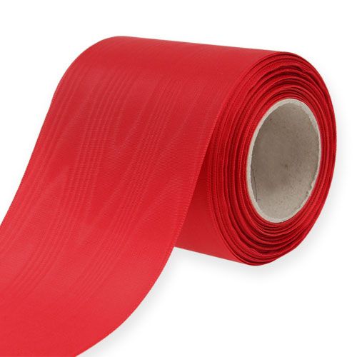 Wreath ribbon red 100mm 25m