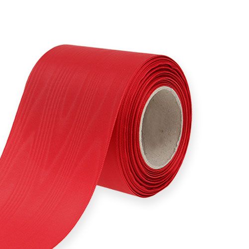 Wreath ribbon red 75mm 25m