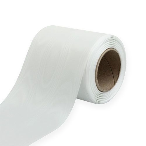 Floristik24 Wreath ribbon white 100mm 25m