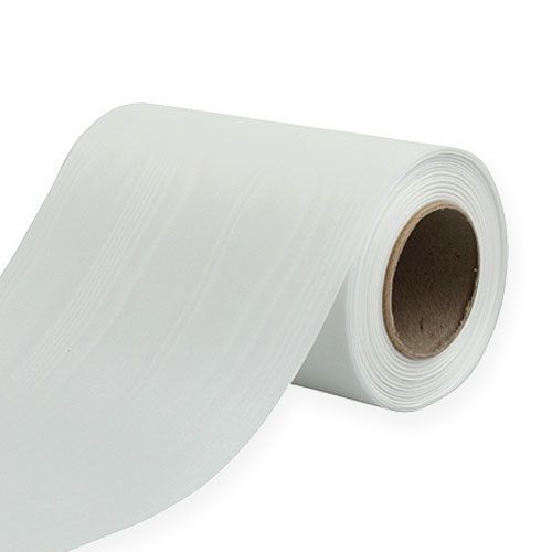 Wreath ribbon white 150mm 25m