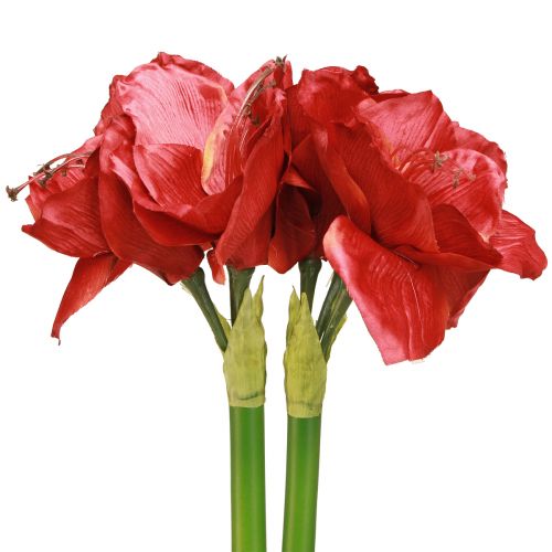 Product Artificial Amaryllis Artificial Flowers Red Ø18cm L68cm 2pcs