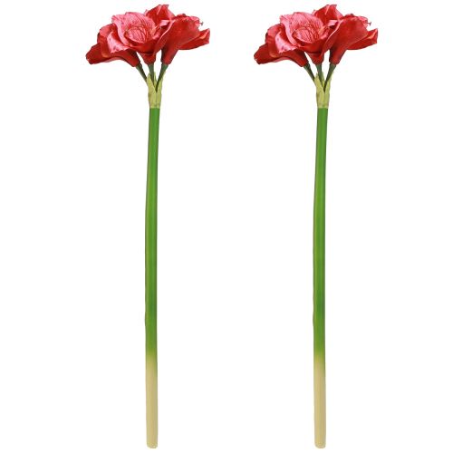 Product Artificial Amaryllis Artificial Flowers Red Ø18cm L68cm 2pcs