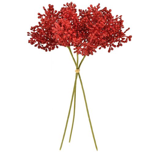 Floristik24 Artificial berries red decoration for Advent wreath 32cm 3 pieces in bunch