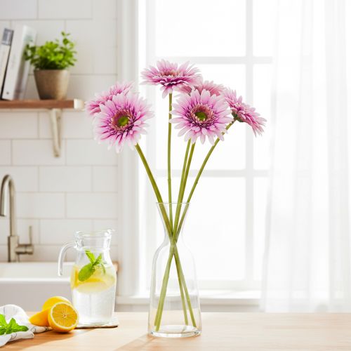 Artificial Gerbera Garden Flowers, Purple, 47cm, 6 Pieces | Floristik24.co.uk