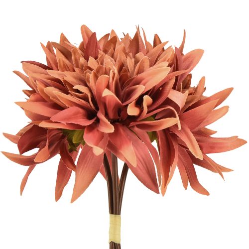 Floristik24 Artificial Dahlia Red-Brown Flower Ø15cm L28cm 3 pcs