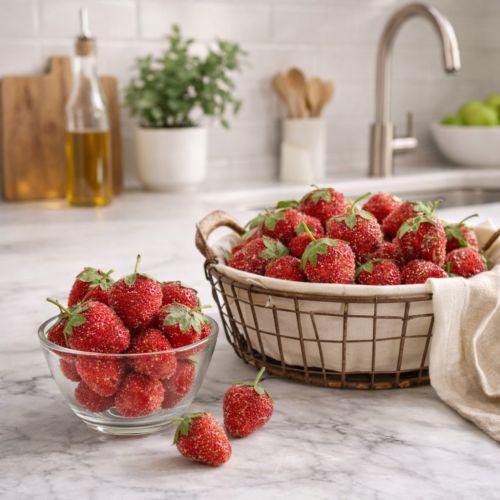 Product Artificial strawberry decorative objects for elegant interiors and celebrations, 4cm, 24 pieces
