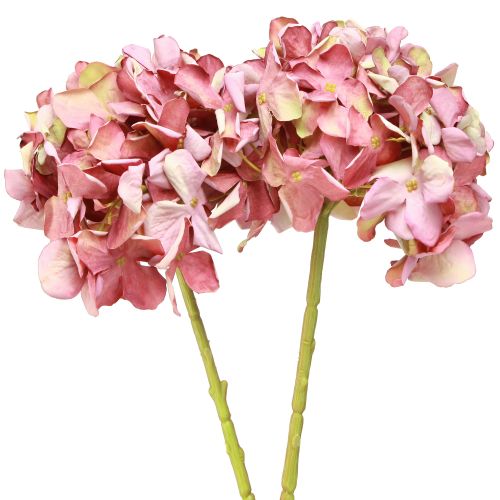Product Artificial Hydrangea Large Pink Mauve Ø15cm L58cm 2pcs