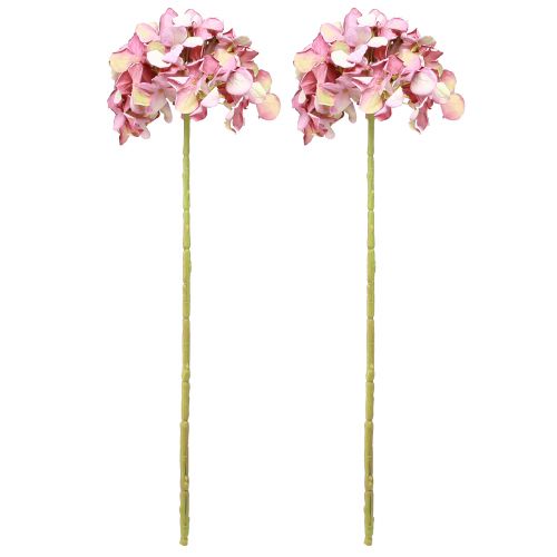 Product Artificial Hydrangea Large Pink Mauve Ø15cm L58cm 2pcs