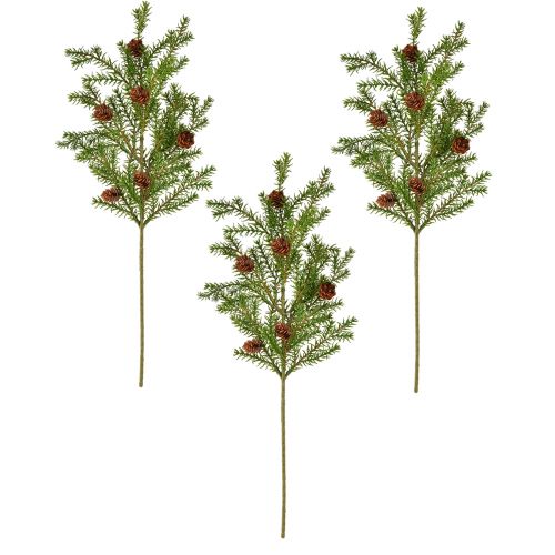Product Artificial coniferous branches – pine branches with cones green 48cm 3pcs