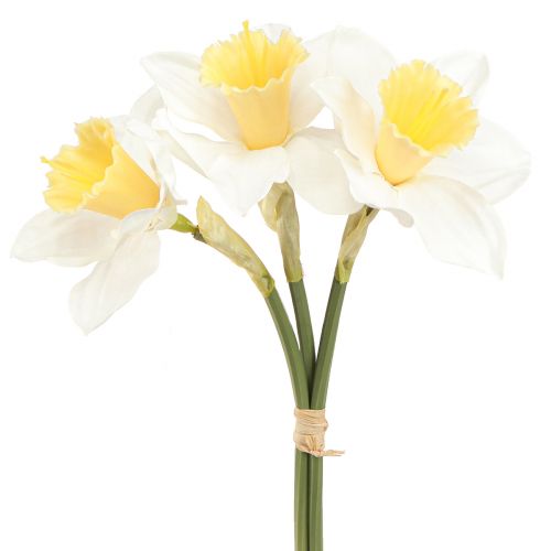 Floristik24 Artificial Daffodils Silk Flowers White Easter Bell 40cm 3 Pcs