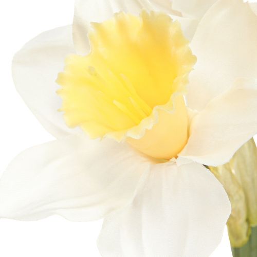 Product Artificial Daffodils Silk Flowers White Easter Bell 40cm 3 Pcs
