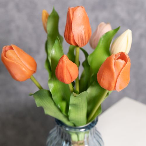 Product Artificial tulips for spring decoration, living room and kitchen, with lifelike appearance, 30cm, 7 pieces