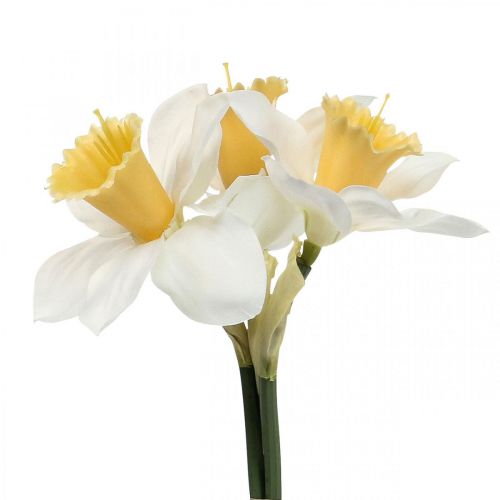 Artificial daffodils silk flowers white daffodil 40cm 3pcs