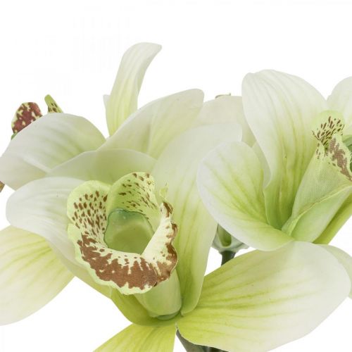 Product Artificial orchids artificial flowers in vase white/green 28cm