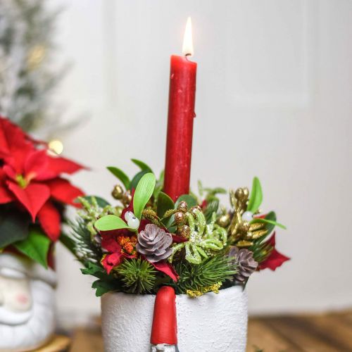Product Artificial winter bouquet with cones, advent decoration L30cm bundle of 4pcs
