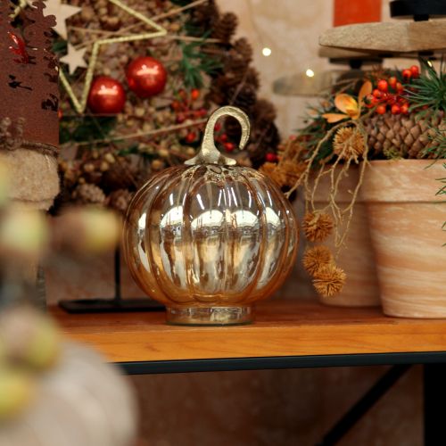 Product Pumpkin decoration glass glass pumpkin table decoration orange Ø14cm H18cm