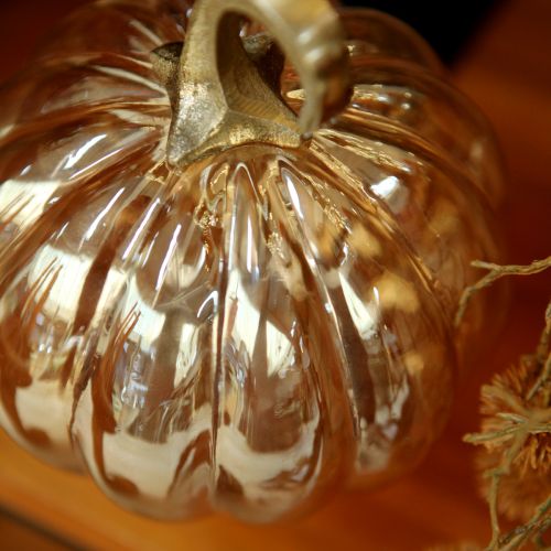Product Pumpkin decoration glass glass pumpkin table decoration orange Ø14cm H18cm