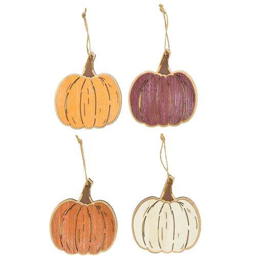Floristik24 Pumpkin decoration for hanging wooden decoration autumn 14.5x13cm 8 pcs
