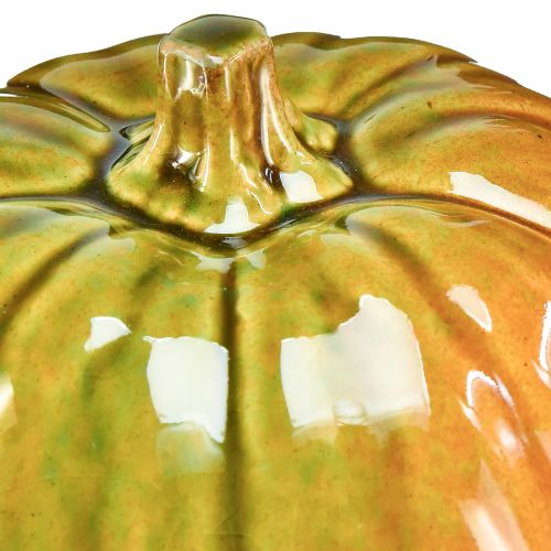 Floristik24 Decorative ceramic pumpkin in bright green tones – 17.5 cm – Perfect for autumn table decoration