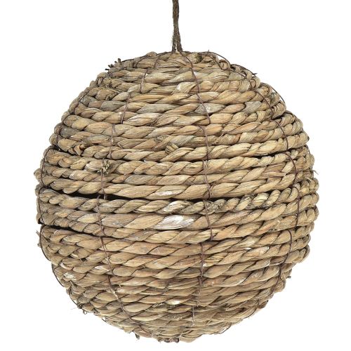 Product Ball straw decoration for hanging grey washed Ø20cm 2pcs
