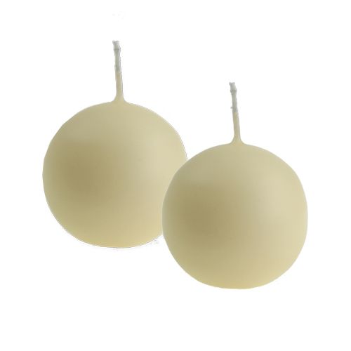 Floristik24 Ball candles 60mm cream 16pcs