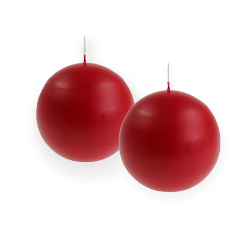 Floristik24 Ball candles 60mm red 16pcs