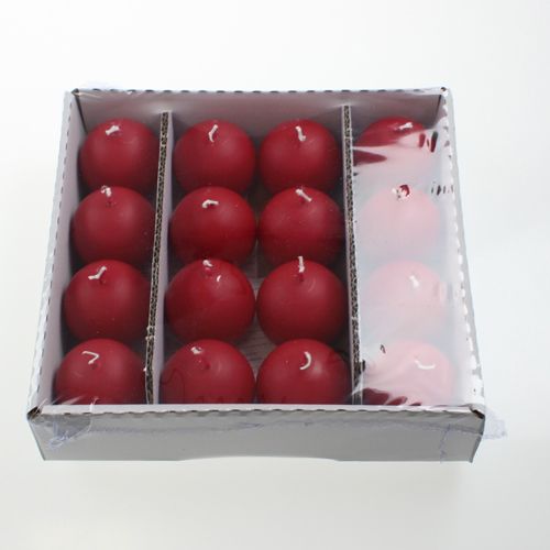 Floristik24 Ball candles 60mm red 16 pcs
