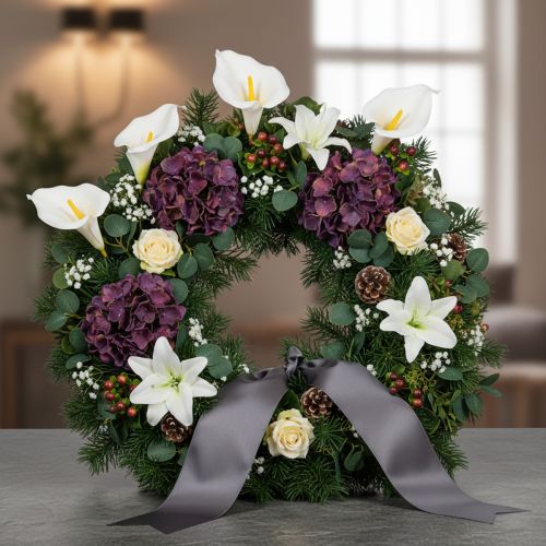 Artificial Calla Lily Set with Yellow Center, White, 35cm, Pack of 10 | Floristik24.co.uk