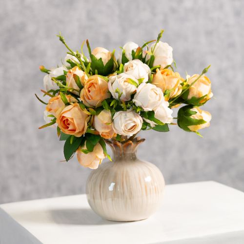Product Artificial flower rose bouquet, realistic decoration for living areas, 31cm, 3 pieces