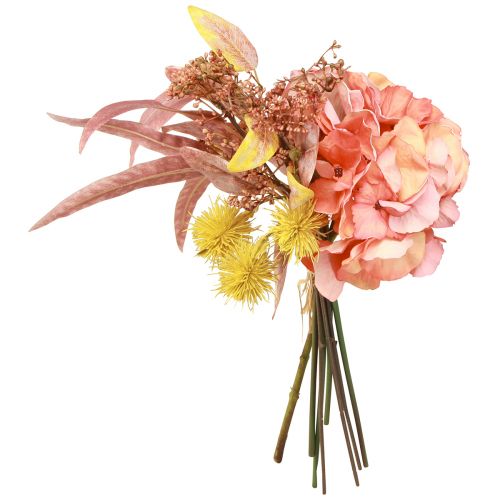 Product Artificial flower bouquet hydrangea rose eucalyptus L33cm