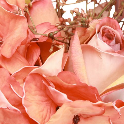 Product Artificial flower bouquet hydrangea rose eucalyptus L33cm