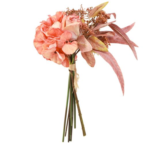 Product Artificial flower bouquet hydrangea rose eucalyptus L33cm
