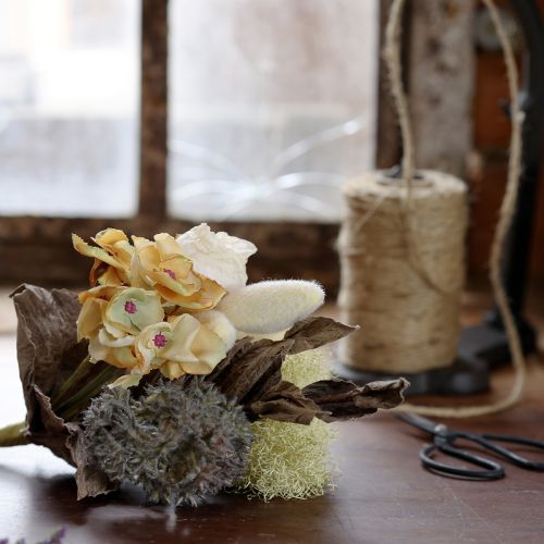 Floristik24 Artificial Flower Bouquet Rose Hydrangea Dry Look Vintage Decoration 38cm