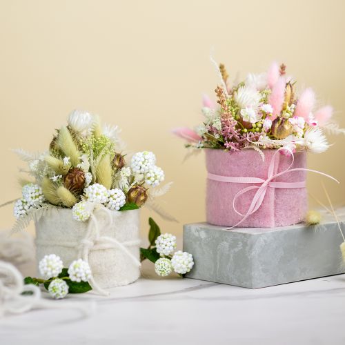 Product Artificial flower bouquet silk flowers berry branch white 48cm