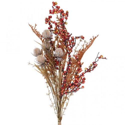 Product Artificial Plants Autumn Decoration Thistles Berries Fern 65cm Bunch