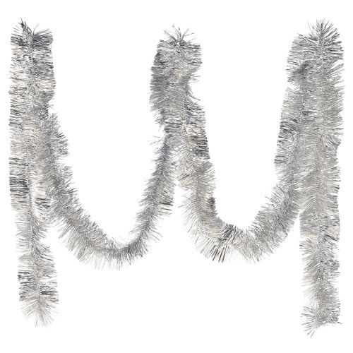 Floristik24 Sparkling silver tinsel garland 270cm – Perfect for festive decorations – Versatile