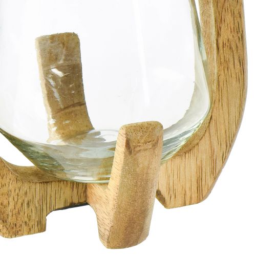 Product Lantern wood glass lantern living room decoration Ø12cm H20cm