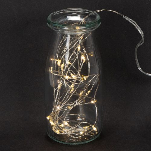 Battery-Operated Warm White LED String Lights for Indoor Use, 30 LEDs, 3m, Set of 6 | Floristik24.co.uk
