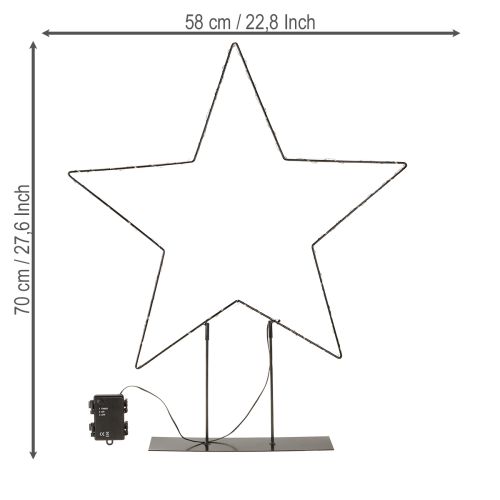 Product LED star standing 150 Micro LED warm white metal Ø58cm