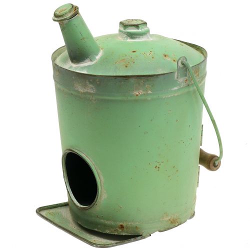 Floristik24 Birdhouse oil barrel antique green Ø17cm H23cm