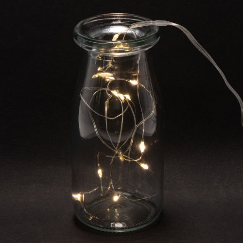Battery-Operated Warm White LED String Lights with Timer, 10 LEDs, 1m, Indoor Use | Floristik24.co.uk