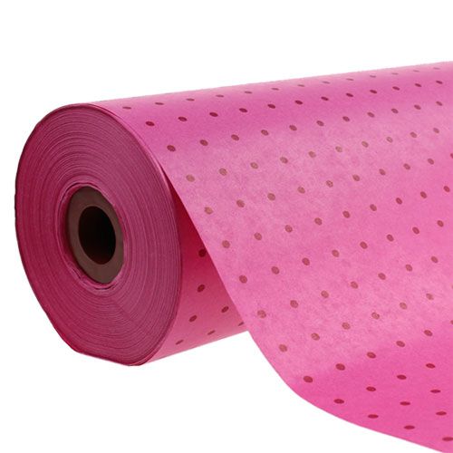 Floristik24 Cuff paper 25cm 100m dots pink