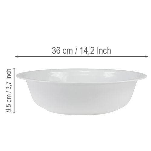 Product Metal bowl, white, enamel look, Ø36cm, H9.5cm