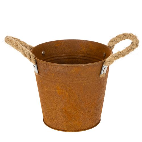 Metal pot with handles, herb pot, rust decoration Ø16.5cm H15cm | Floristik24.co.uk