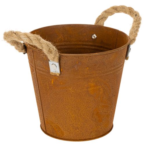 Metal pot with handles, herb pot, rust decoration Ø16.5cm H15cm buy online | Floristik24.co.uk
