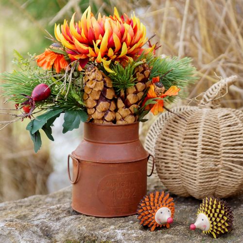 Product Milk jug decoration rust planter metal decoration Ø13cm H15,5cm