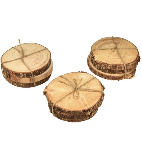 Product Mini tree disc with bark natural wood decoration Ø8-9cm 9pcs