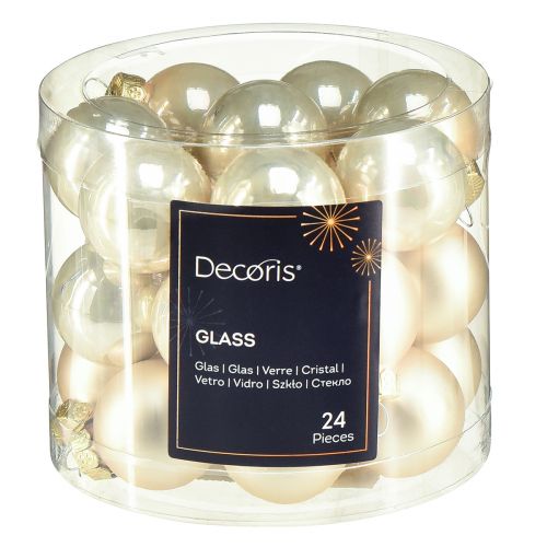 Floristik24 Mini Christmas tree balls glass pearl tree balls Ø2.5cm 22 pcs
