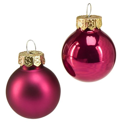 Floristik24 Mini glass balls Christmas tree balls pink Ø2.5cm 22 pcs