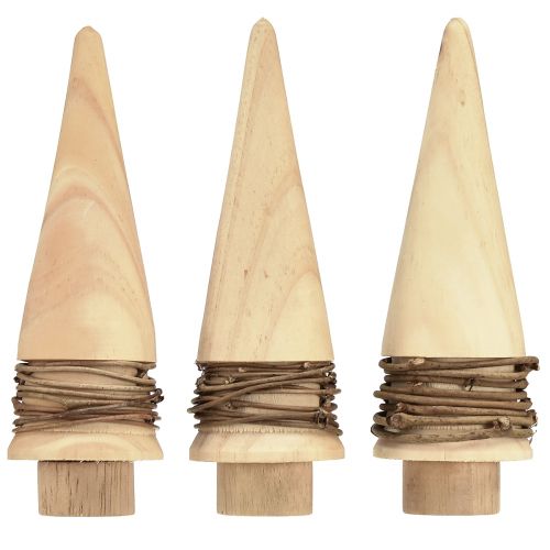 Product Mini Christmas Tree Wooden Decoration Natural Table Decoration H13.5cm 3 pcs